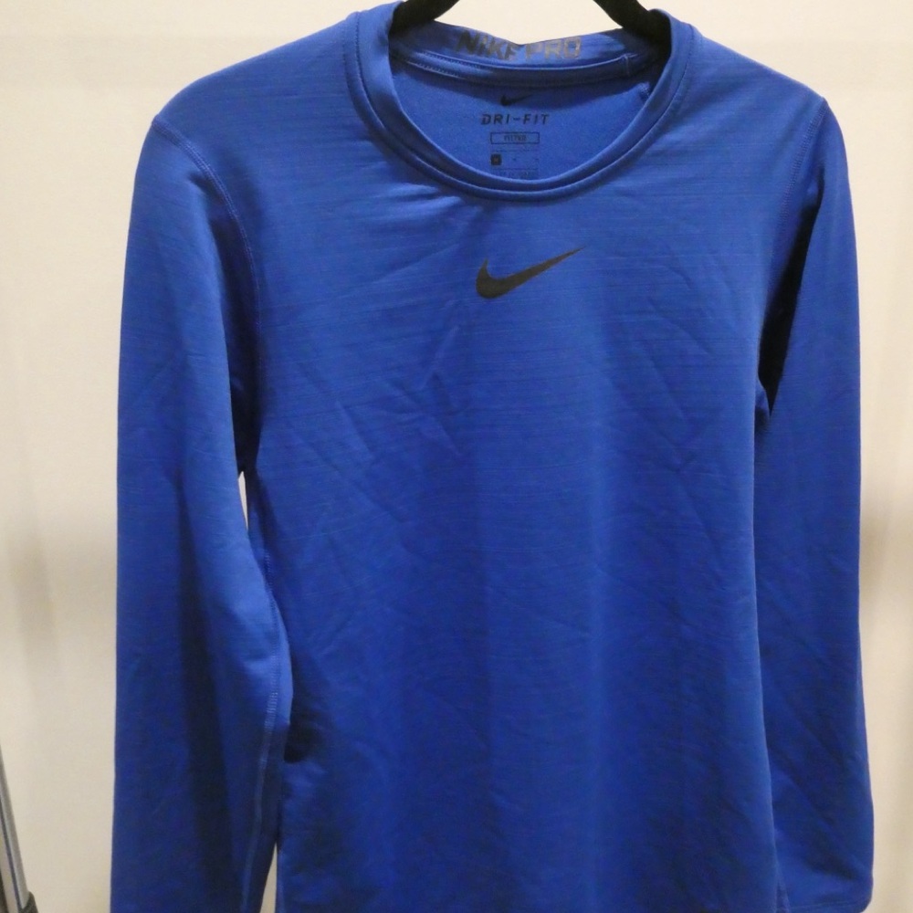 Nike Pro Dri-FIT Royal Blue Shirt (fleece lined)